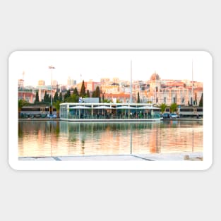 Sunset. lake by the river. mosteiro dos jerónimos Sticker